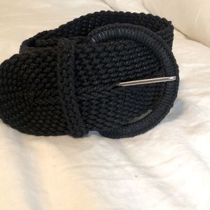 Black woven rope belt
